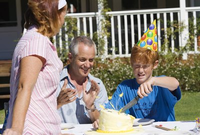 Family at birthday party