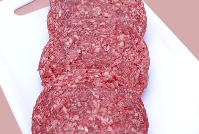 Raw hamburgers