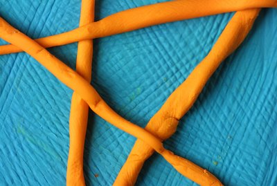 Orange and blue modeling clay
