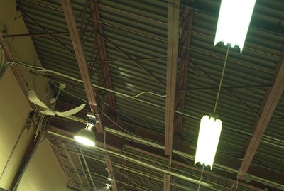 Low angle view of ceiling in warehouse