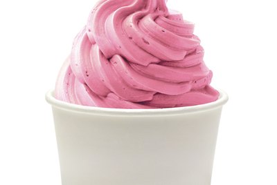 Strawberry ice cream in paper cup