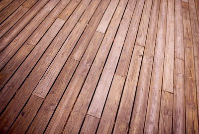 Stained wood planks