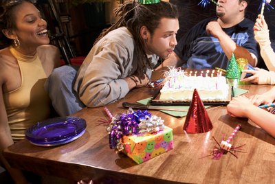 Friends at birthday party