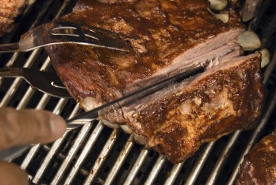 Ribs on barbeque grill