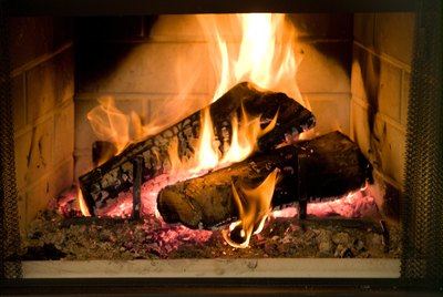 Fire in fireplace