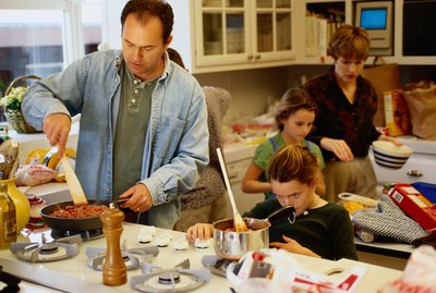 Family Cooking in the Kitchen