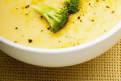Bowl of broccoli soup, close-up