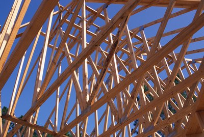 Wooden frame of house