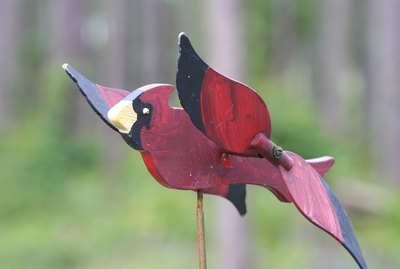 Weathered Cardinal Whirligig