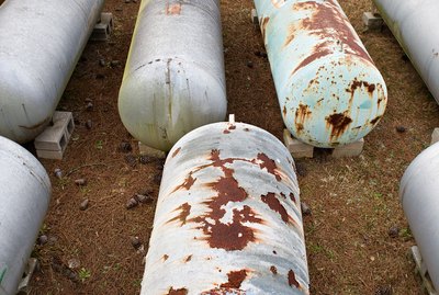 Discarded propane tanks