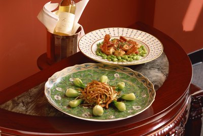 Bok Choy , pork , shrimp , and lima beans