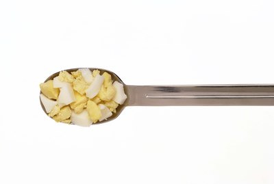 Spoonful of chopped egg