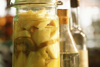 Jar of pickled fruit