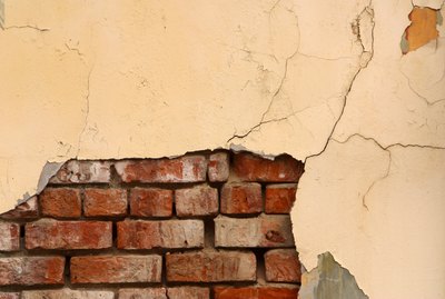 Brick and plaster wall