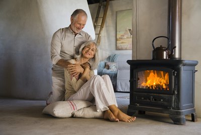 Loving couple at home