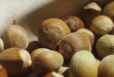 Hazelnuts closeup