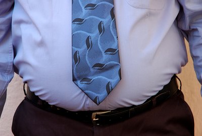 An overweight businessman