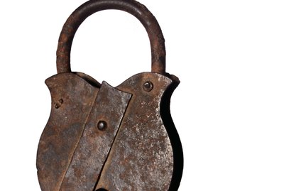 Studio shot of a lock and key