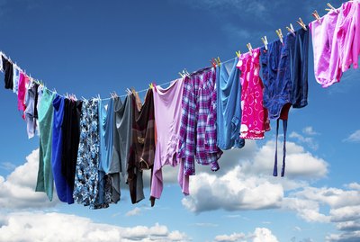 clothes hanging to dry