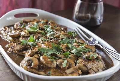 Chicken Marsala with wine