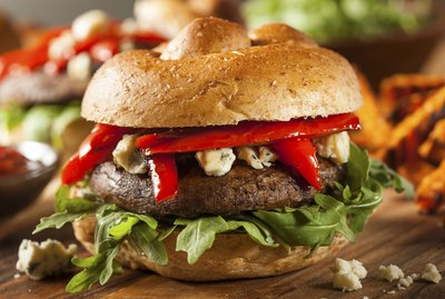 Healthy Vegetarian Portobello Mushroom Burger