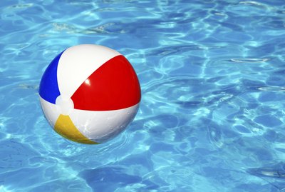Beach ball in swimming pool