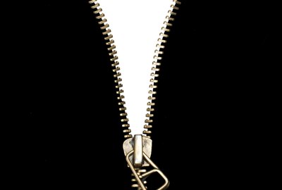 White isolated zipper