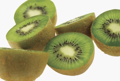 Sliced kiwi fruit