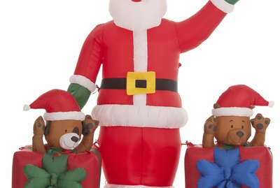 Inflatable Santa Clause Lawn Decoration (Isolated)