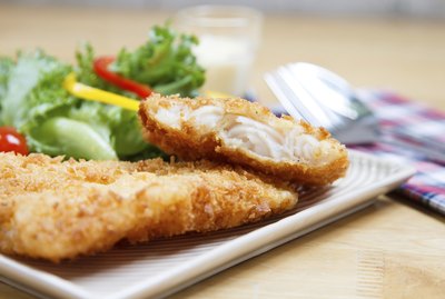 Fried fish fillet with vegetables