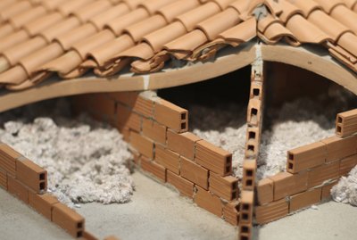Attic insulation with the material