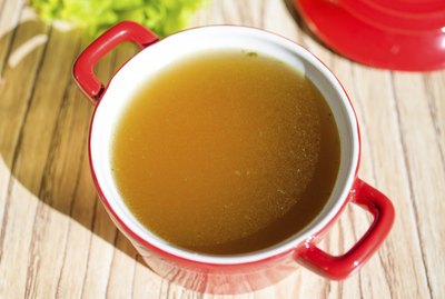 Chicken broth, bouillon, clear soup.
