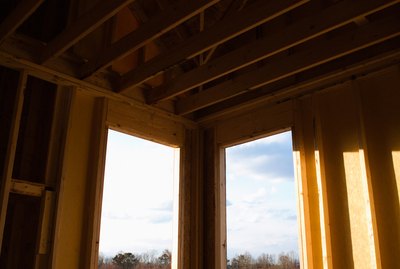 Windows of house under construction