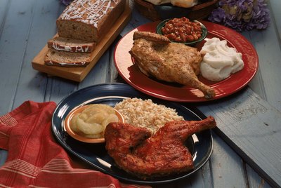 Chicken dinners with banana bread