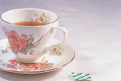 Tea in porcelain teacup