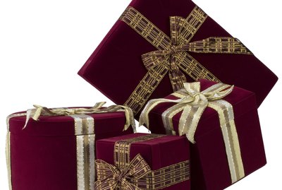 Wrapped gift boxes