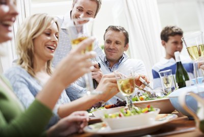 Friends at Dinner Party