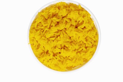 Close-up of saffron rice