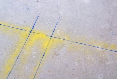 Concrete with lines and spraypaint