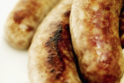 Close-up of sausages