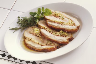 Veal loin (with courgette and herb stuffing)