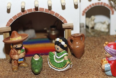 Mexican Hispanic Nativity with Joseph