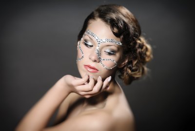 Girl with diamond make up