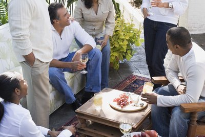 Friends at patio party