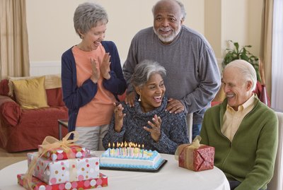 People at birthday party