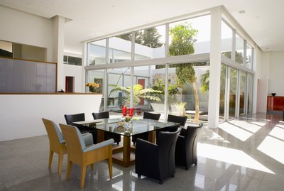 Modern dining room and atrium