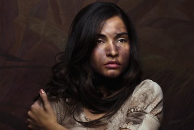 Beauty Portrait with mud and dirt