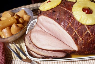 A cooked ham