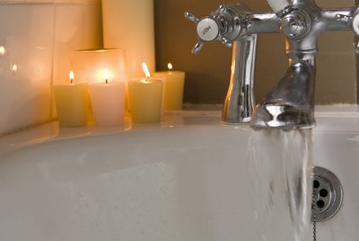 Candles by bathtub