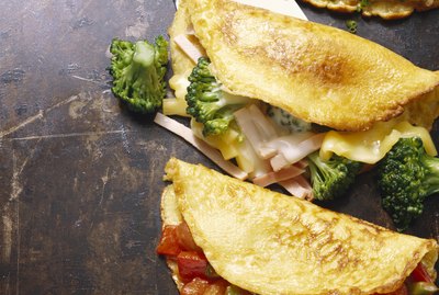 Hearty Pancakes with Ground Meat; Broccoli and Ratatouille